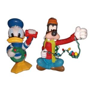 Vintage Disney Santa's Best EZ LIGHTS Donald Duck & Goofy Illuminated Ornament